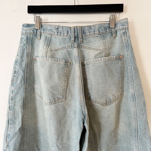 Free People We The Free Good Mid Rise Luck Barrel Jeans Kismet Light Blue 27 - Picture 8 of 11